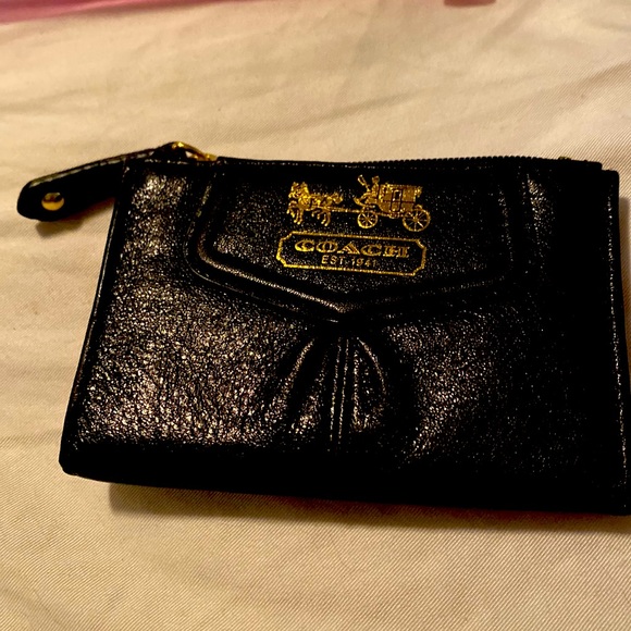 Coach Handbags - NWT Coach black leather mini credit card wallet